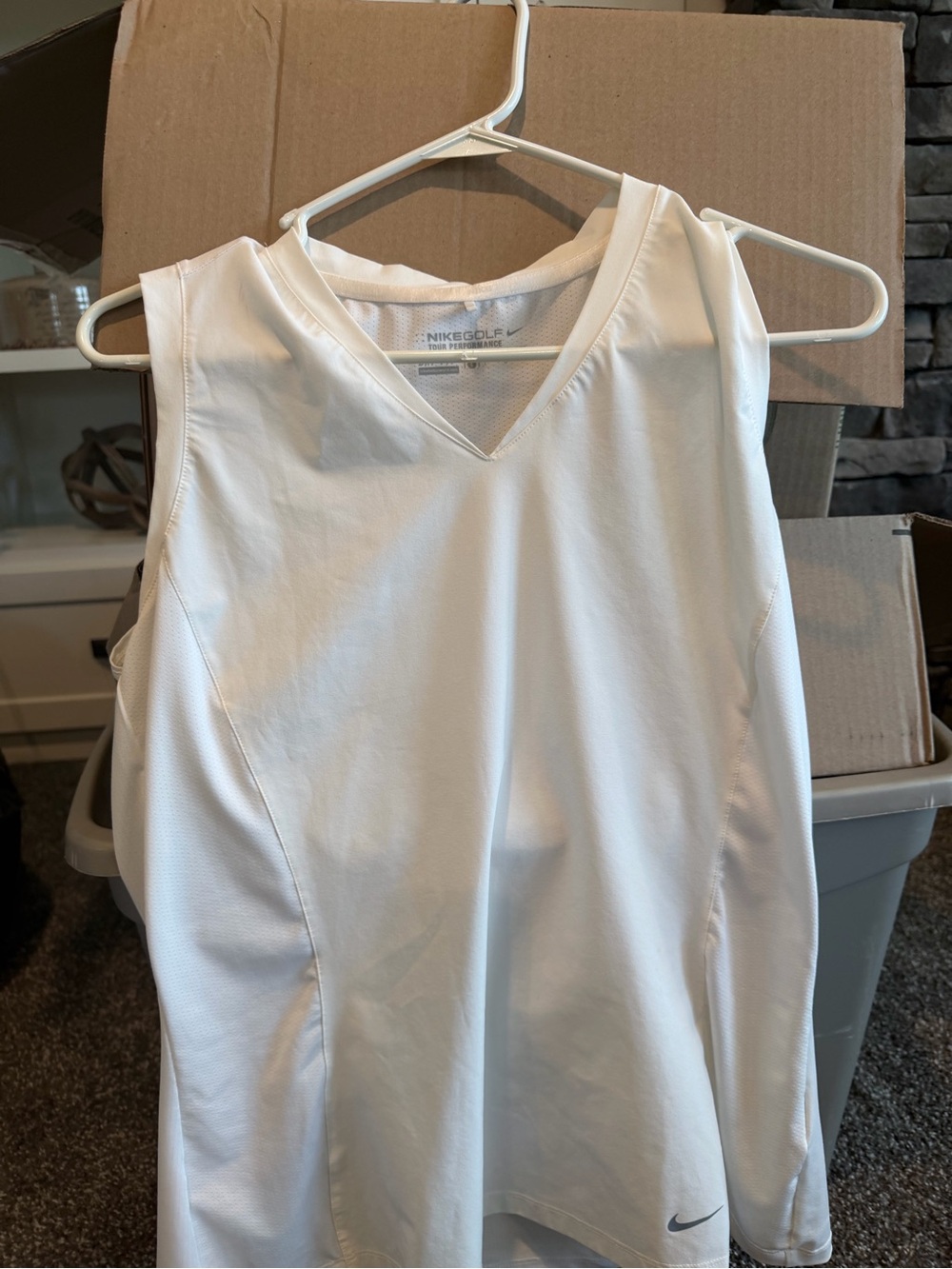 Nike White Women's V-Neck Performance Tank Top